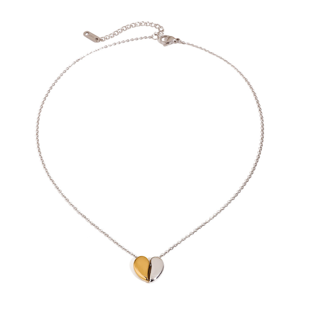 Damen Halskette mit herzförmigem Anhänger aus wasserfestem und hypoallergenem Edelstahl Shop Nory