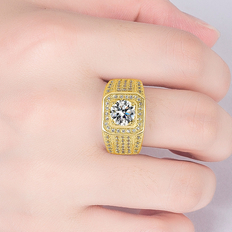 Damen Funkelnder Eleganter Ring mit quadratischem Design Shop Nory
