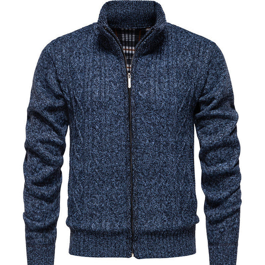 Herren Strickjacke mit hohem Kragen und Reißverschluss