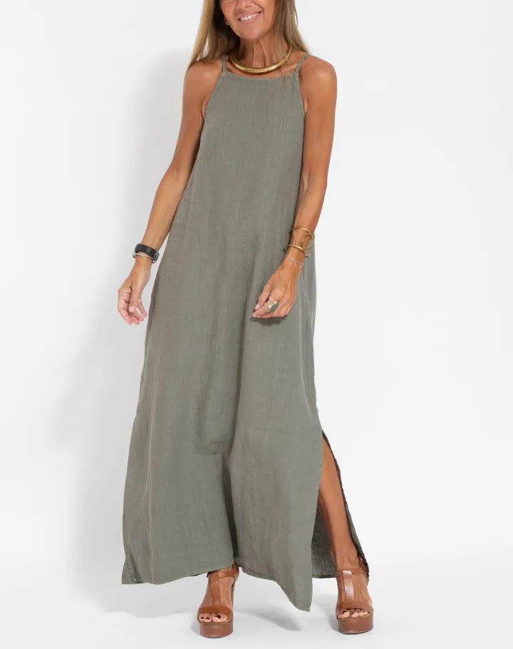 Damen Maxi-Kleid mit elegantem Schnitt und feinen Trägern