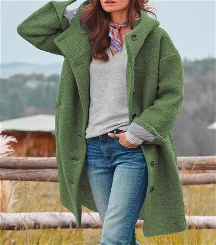 Damen Oversized Wollmantel im casual Look