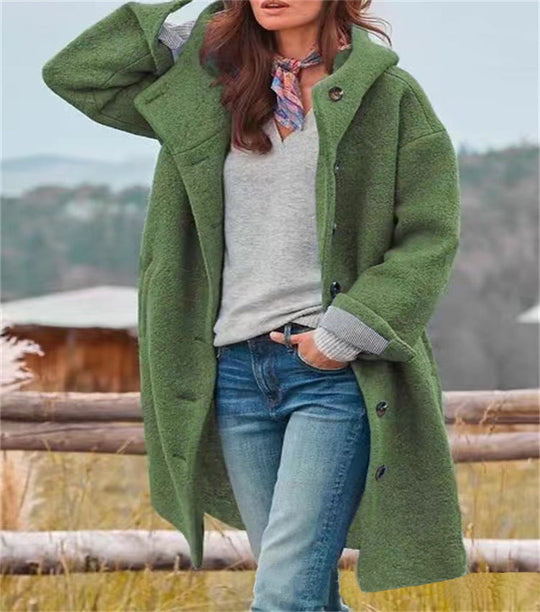 Damen Oversized Wollmantel im casual Look