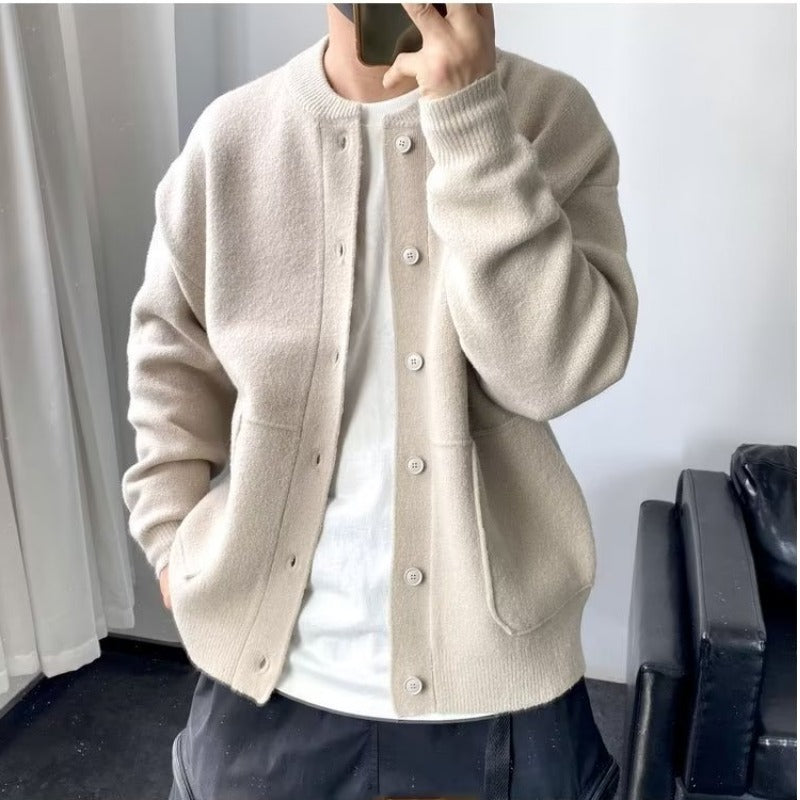 Herren Bequeme Strickjacke mit Knopfverschluss Shop Nory