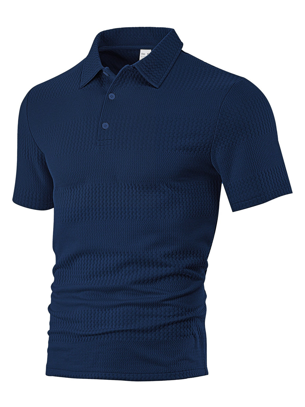 Herren nan körperbetontes Kurzarm-Polo aus elastischem Jacquardstrick mit Hemdkragen
