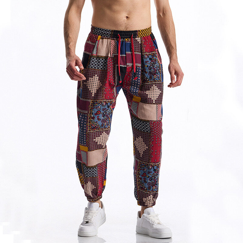 Herren Jogginghose mit modernem Patchwork-Design