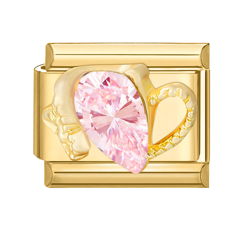 Feiner Italienischer Charm mit Zuchtperlen und Dekorativem Banddetail