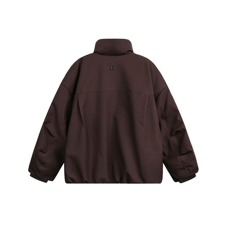 Unisex Weit geschnittene Utility-Fleecejacke mit Stehkragen und mehreren Reißverschlusstaschen Shop Nory