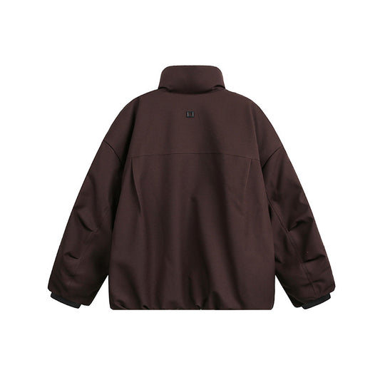 Unisex Weit geschnittene Utility-Fleecejacke mit Stehkragen und mehreren Reißverschlusstaschen Shop Nory