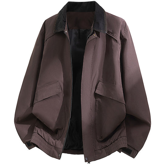 Herren Oversized Utility-Blouson mit Cordkragen, Pattentaschen und elastischem Saum Shop Nory