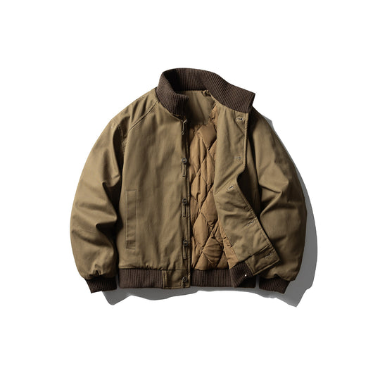 Herren Canvas-Bomberjacke mit Rippsaum und hohem Stehkragen Shop Nory