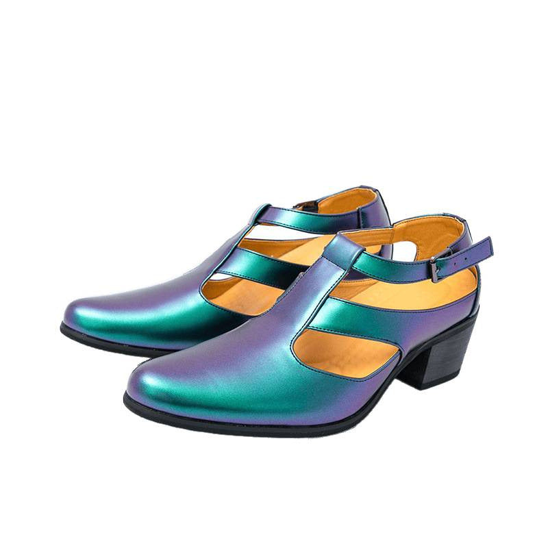 Damen Elegante Metallic Heels mit verstellbarem Riemen Shopnory