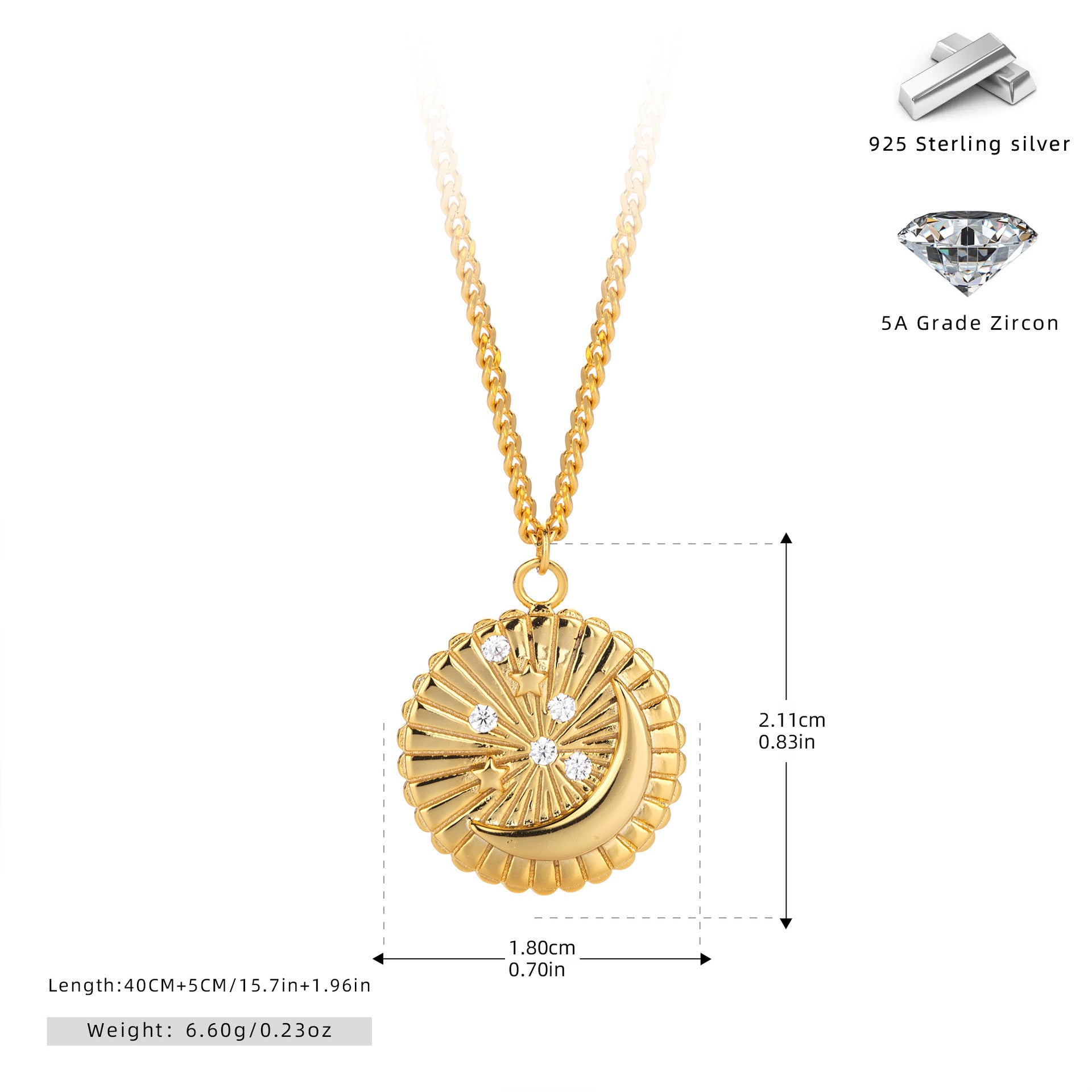 Damen Halskette mit einzigartigem Muschelanhänger aus 925er Sterlingsilber und funkelnden Zirkonia Shop Nory