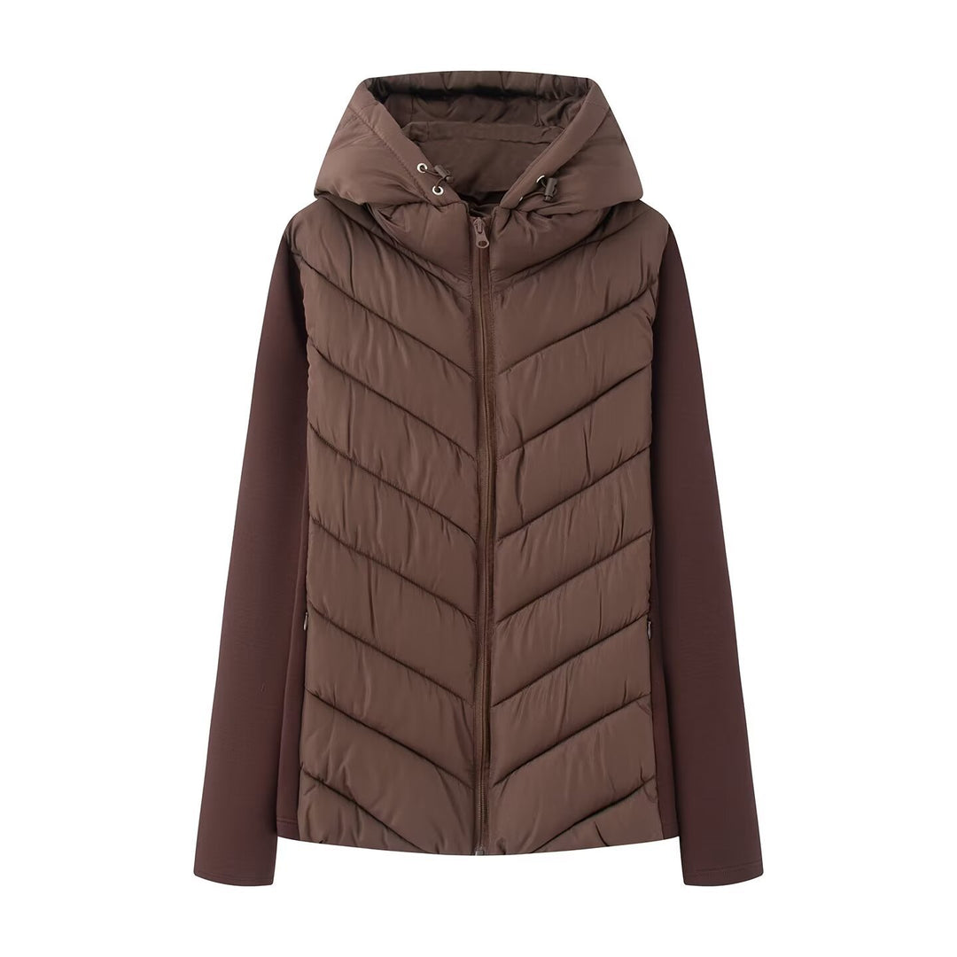 Damen Hybrid-Steppjacke mit Wattierung, Kapuze und elastischen Ärmel-Einsätzen Shop Nory