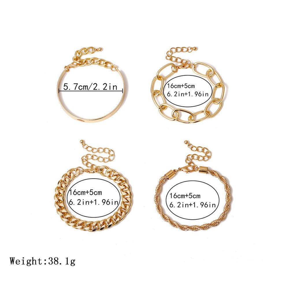 Damen Armreif-Set mit modischen Glieder- und Zopfdesigns Shop Nory