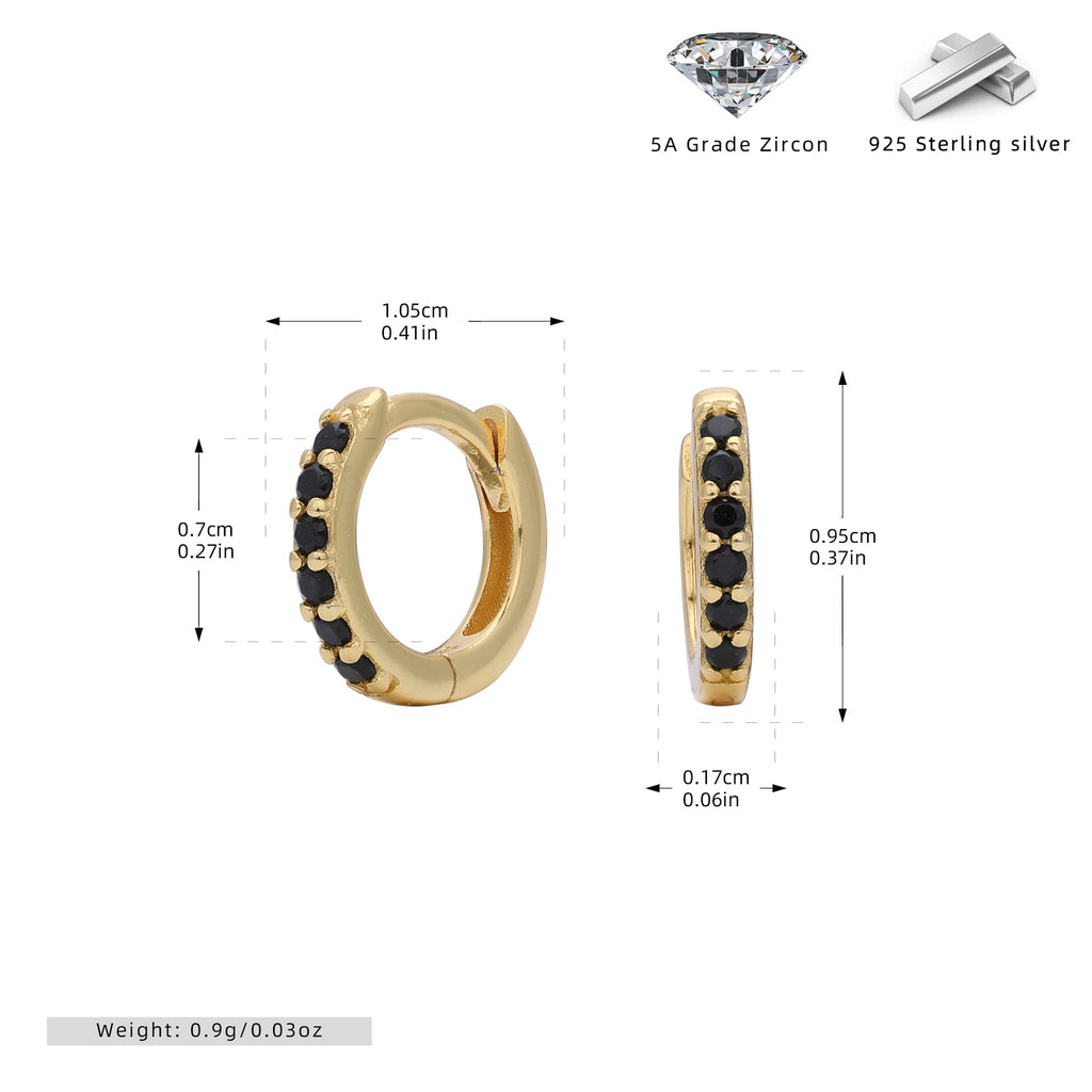 Damen Creolen mit funkelnden Zirkonia-Details aus 925 Sterling Silber Shop Nory