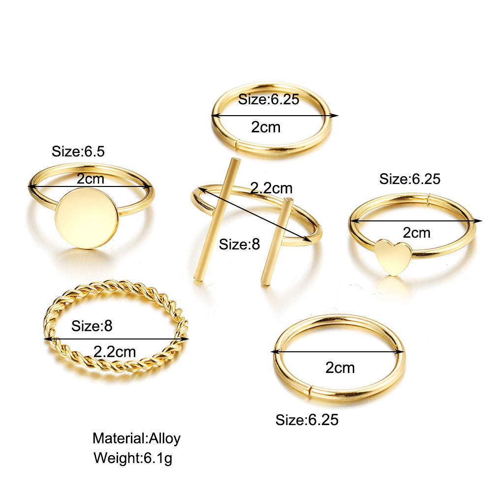 Damen Ring-Set mit einzigartigen geometrischen Formen Shop Nory
