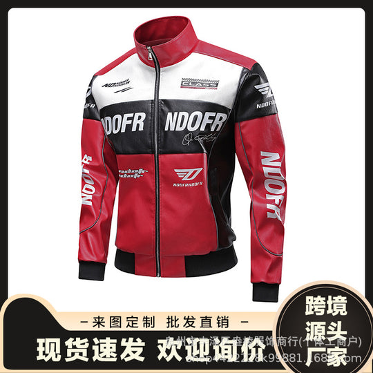 Herren Kunstleder Bikerjacke mit sportlichem Design Shop Nory