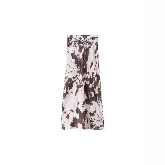 Damen Oversize-Hemdbluse mit Kuhflecken-Print, verdeckter Knopfleiste und weitem Schnitt Shop Nory
