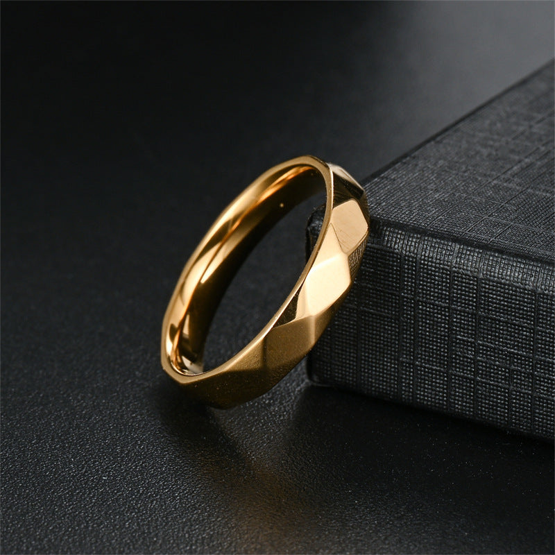 Herren Ring mit facettiertem Design aus hochwertigem Edelstahl Shop Nory