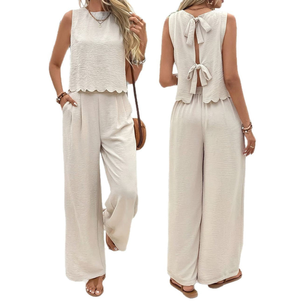 Damen Lässiger Jumpsuit mit elegantem Rückenausschnitt und weitem Bein