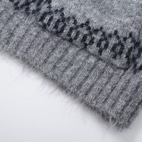 Damen Reißverschluss-Cardigan mit Schalkragen und Intarsienmuster Shop Nory