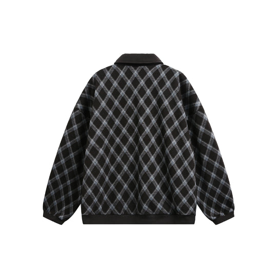 Damen Karierter Oversize‑Polo‑Pullover mit Halbknopfleiste und Rippbündchen Shop Nory