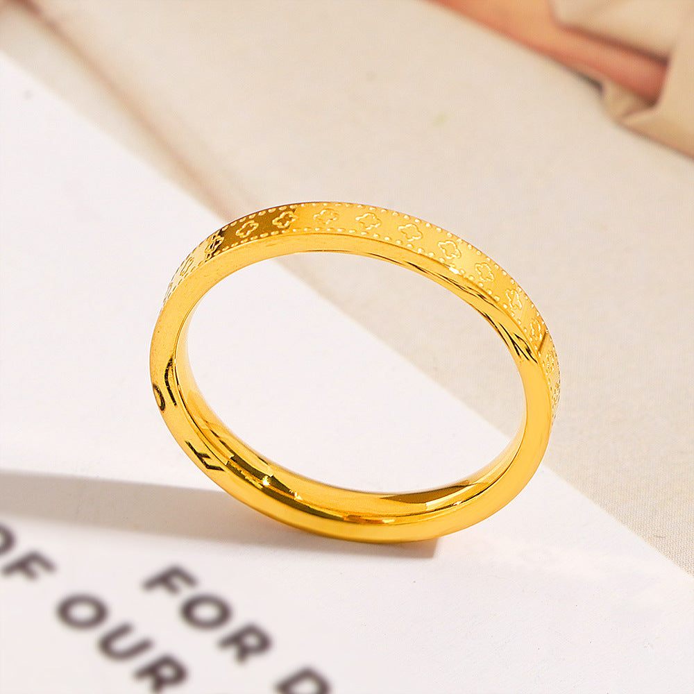 Damen dünner Ring mit eleganter, strukturierter Oberfläche Shop Nory