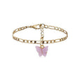 Damen Armband mit zartem Schmetterlingsanhänger in glänzender Gliederkette Shop Nory