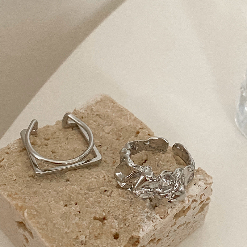 Damen Offener Ring mit quadratischem Design Shop Nory