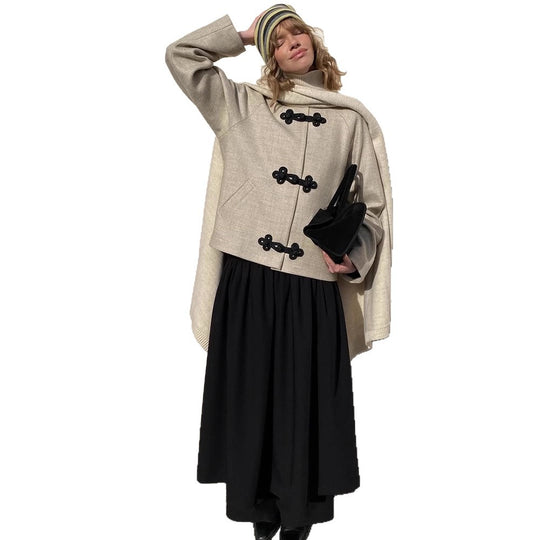 Damen Kurz geschnittene Boxy-Dufflecoat-Jacke mit dekorativen Knebelverschlüssen Shop Nory