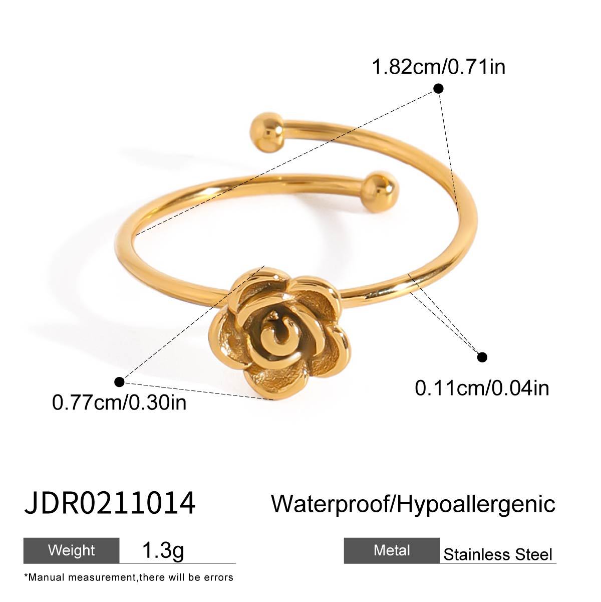 Damen Offenes Armreif mit detailgetreuem Rosenmotiv Shop Nory