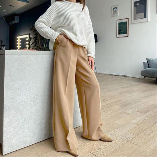 Damen Weite Palazzo-Hose mit eleganter Taillierung und modischem Schnitt