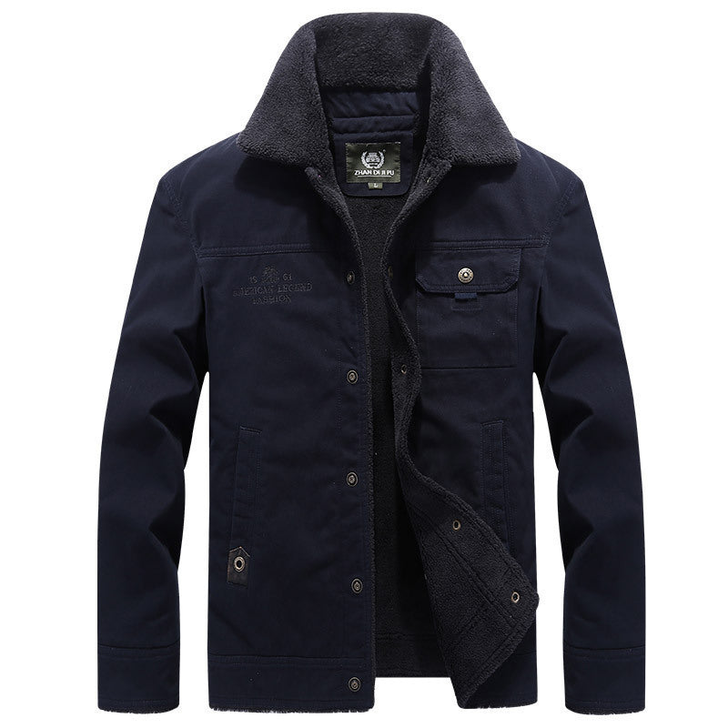 Herren Robust-Canvas-Fieldjacke mit Teddyfutter, Stehkragen und Utility-Taschen Shop Nory