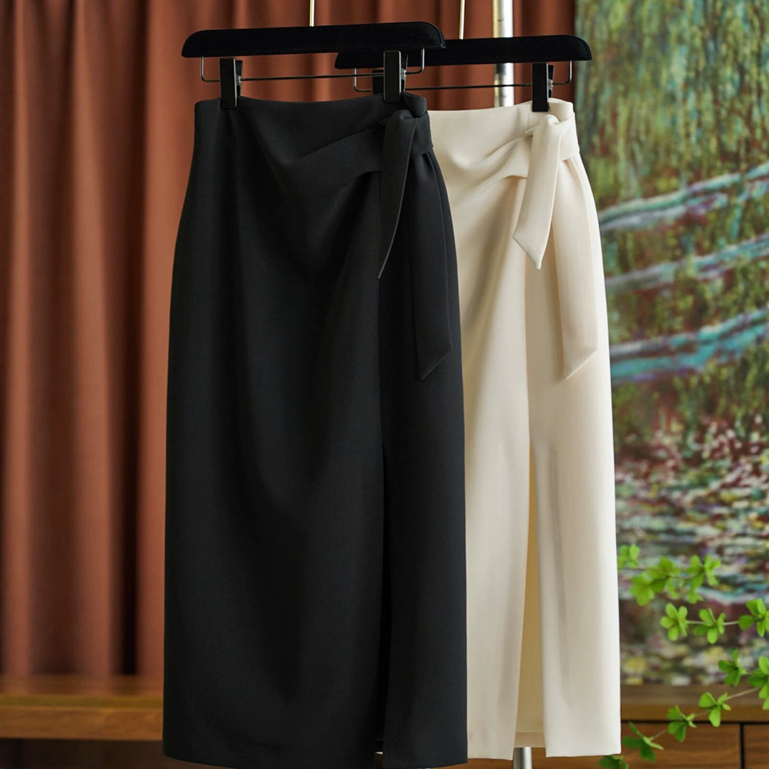 Damen Eleganter Wickelrock mit Taillenbindung Shop Nory