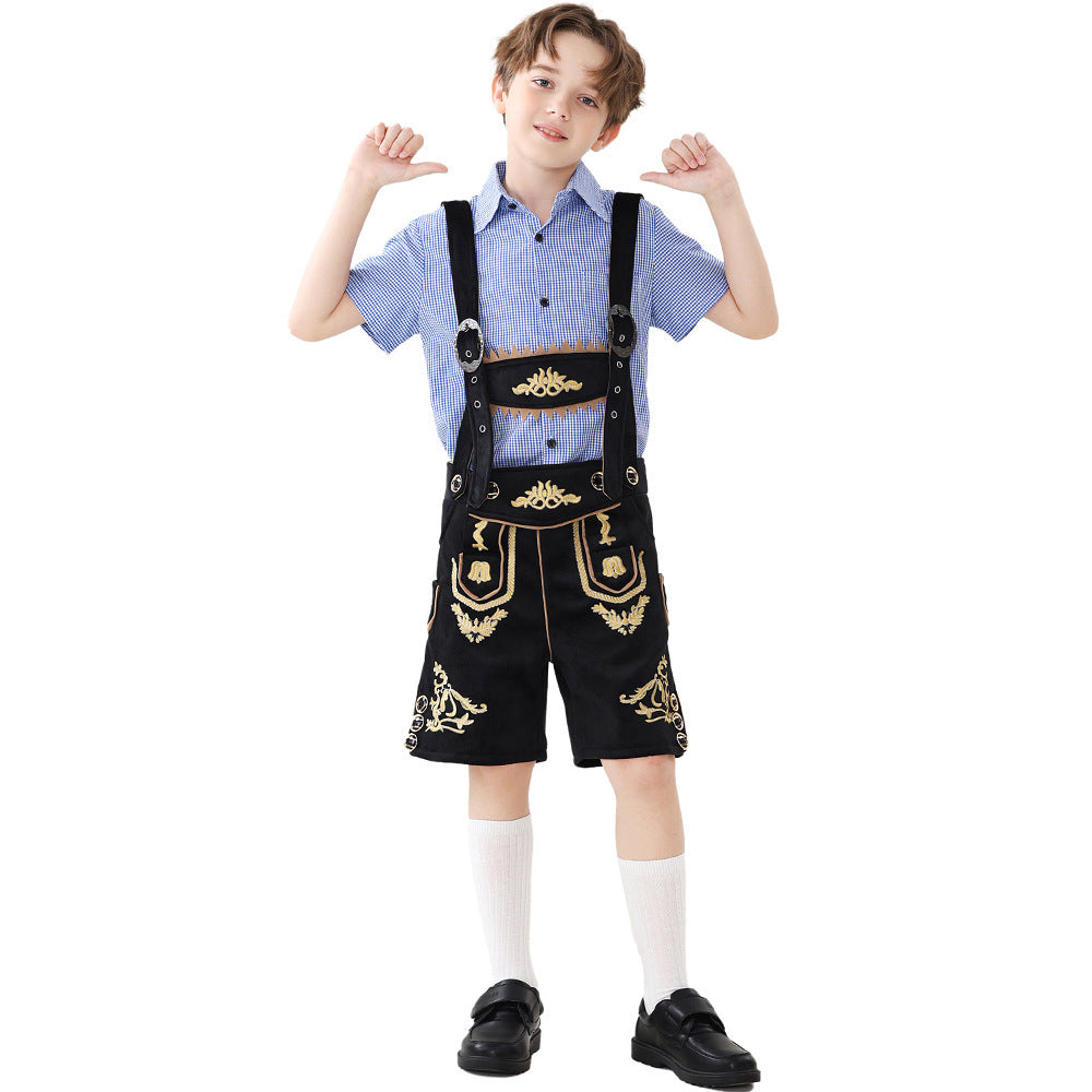Unisex nan traditionelle Kinderlederhose mit verstellbaren Hosenträgern und aufwendiger Stickerei Shop Nory