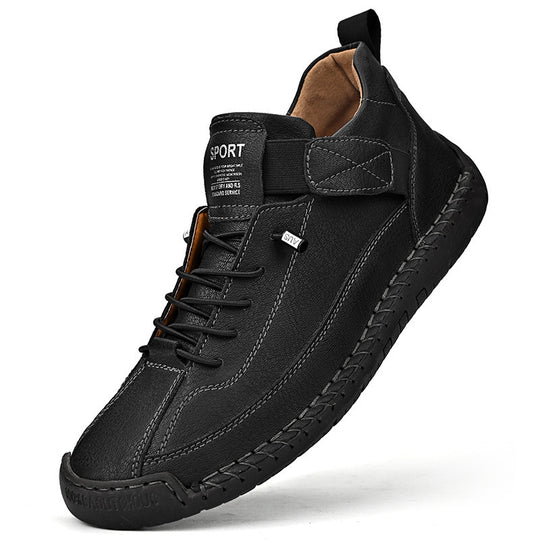 Herren Ledernachahmender Freizeit‑Sneaker mit Klettriemen, Mokassinnaht & profilierter Gummisohle Shop Nory