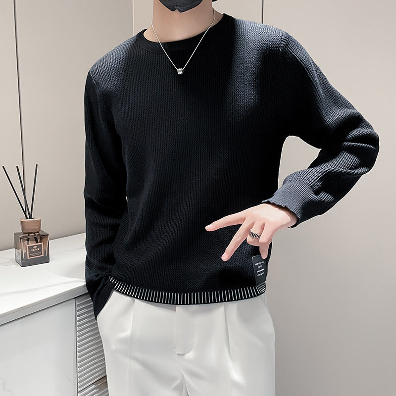 Herren Feinstrick-Pullover mit dezenter Rippenstruktur und kontrastiertem Saum Shop Nory