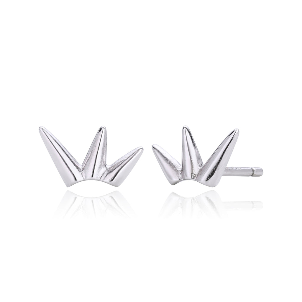 Damen Ohrstecker im modernen Kronendesign aus 925 Sterling Silber Shop Nory