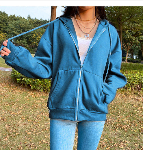 Damen bequeme Kapuzenjacke mit praktischen Taschen und lässigem Schnitt