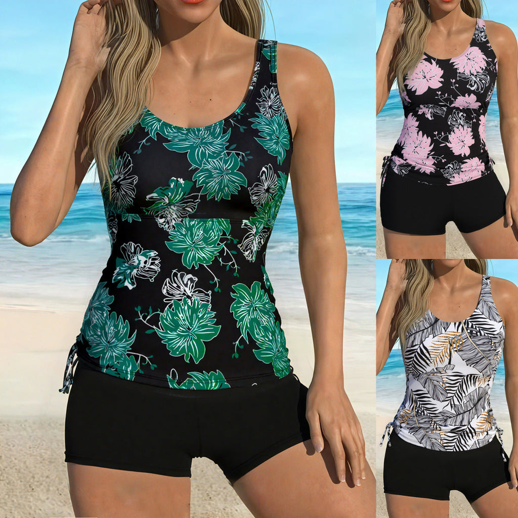 Damen Tankini-Set mit floralem Oberteil und bequemen Shorts