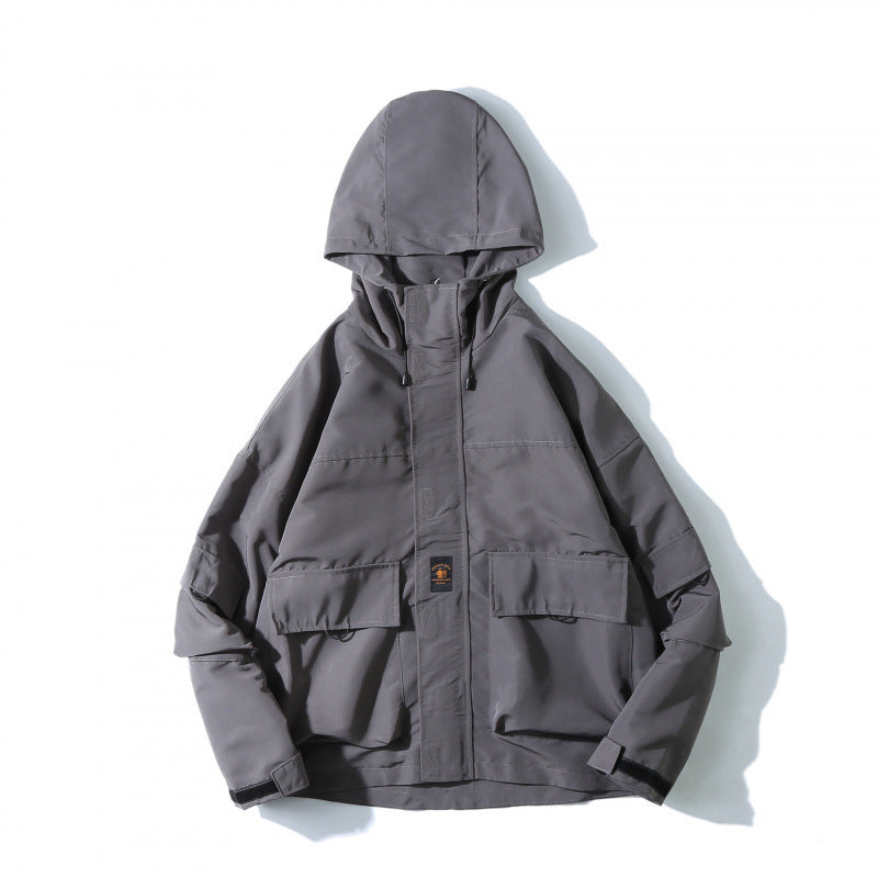 Unisex Weitgeschnittene Utility-Softshelljacke mit Kapuze und Mehrfach-Taschen Shop Nory