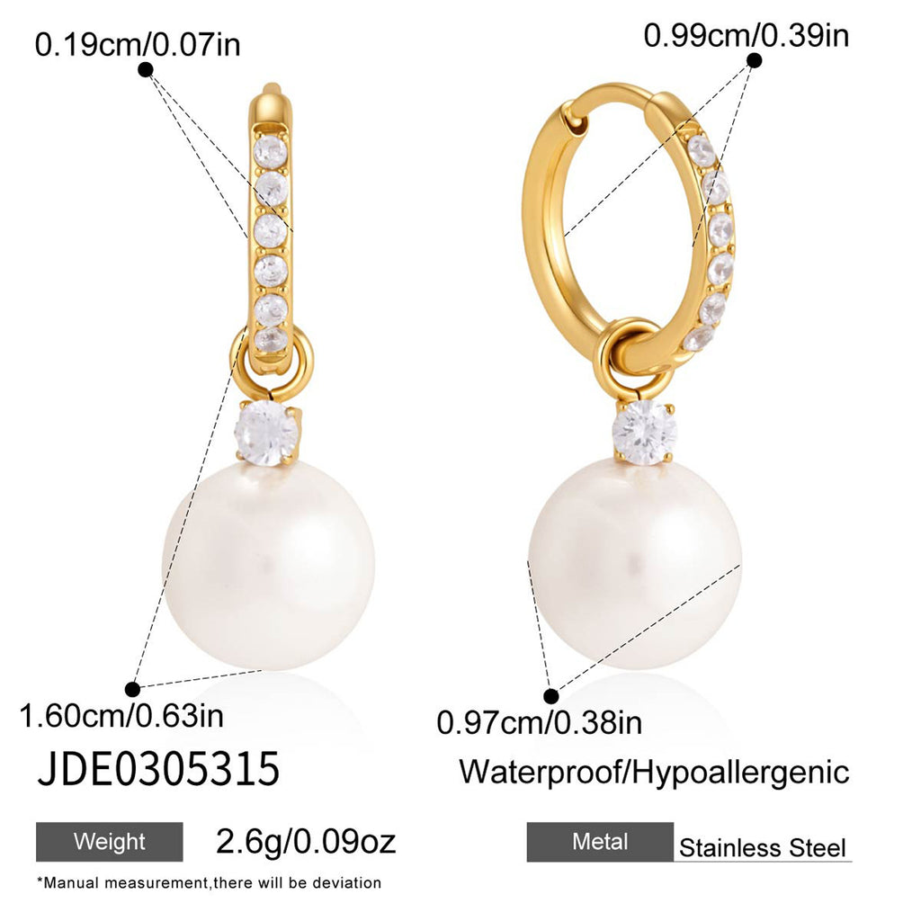 Damen Ohrhänger mit eleganten Perlen- und Zirkonia-Details Shop Nory