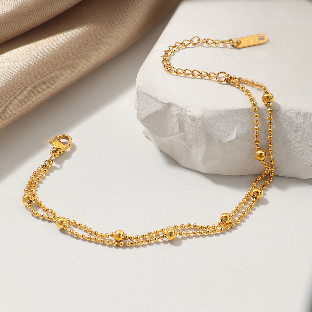 Frauen Dainty Gold Perlen Geschichtete Halskette Shop Nory