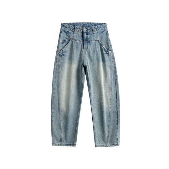 Damen Hochtaillierte Carpenter-Jeans mit dekorativen Nähten und aufgesetzten Taschen Shop Nory