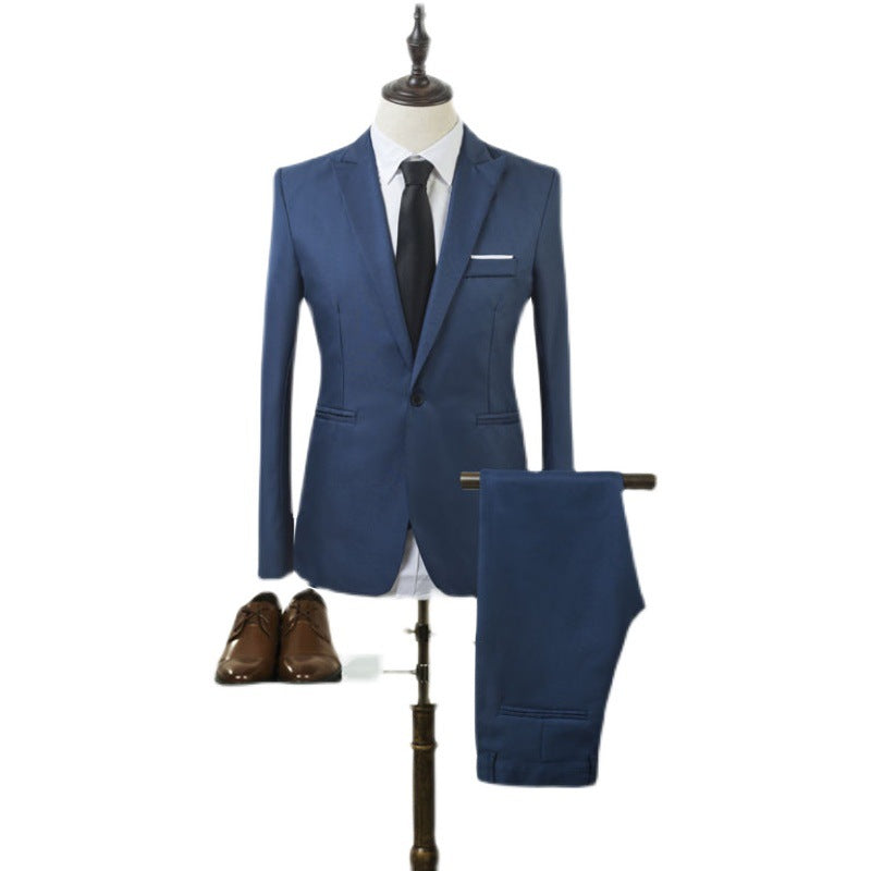 Herren Tailliertes Ein-Knopf-Anzugsset im Slim‑Fit mit schmaler Anzughose Shop Nory