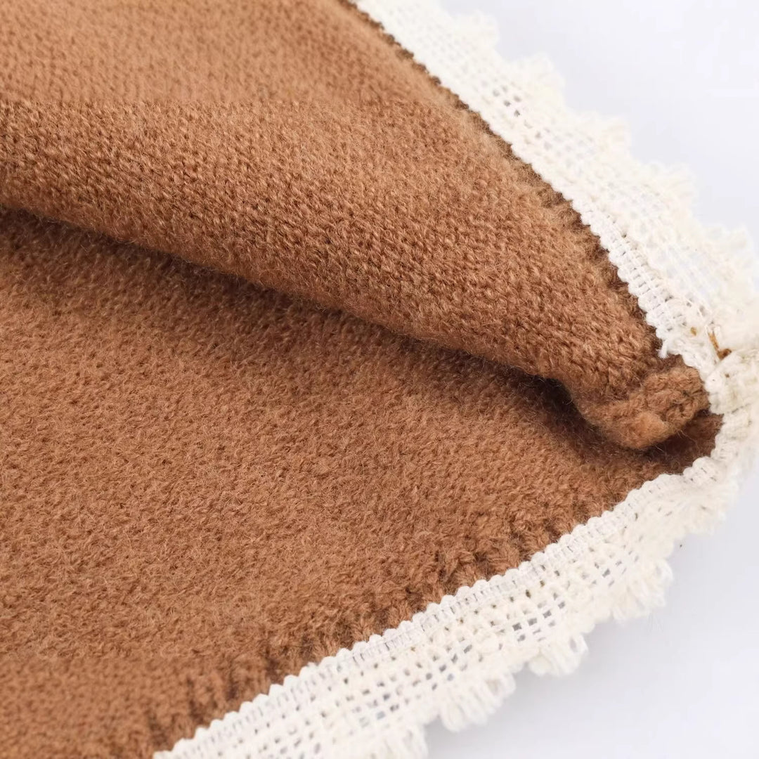 Damen Kuscheliger Oversize-Pullover mit Spitzeneinfassung Shop Nory