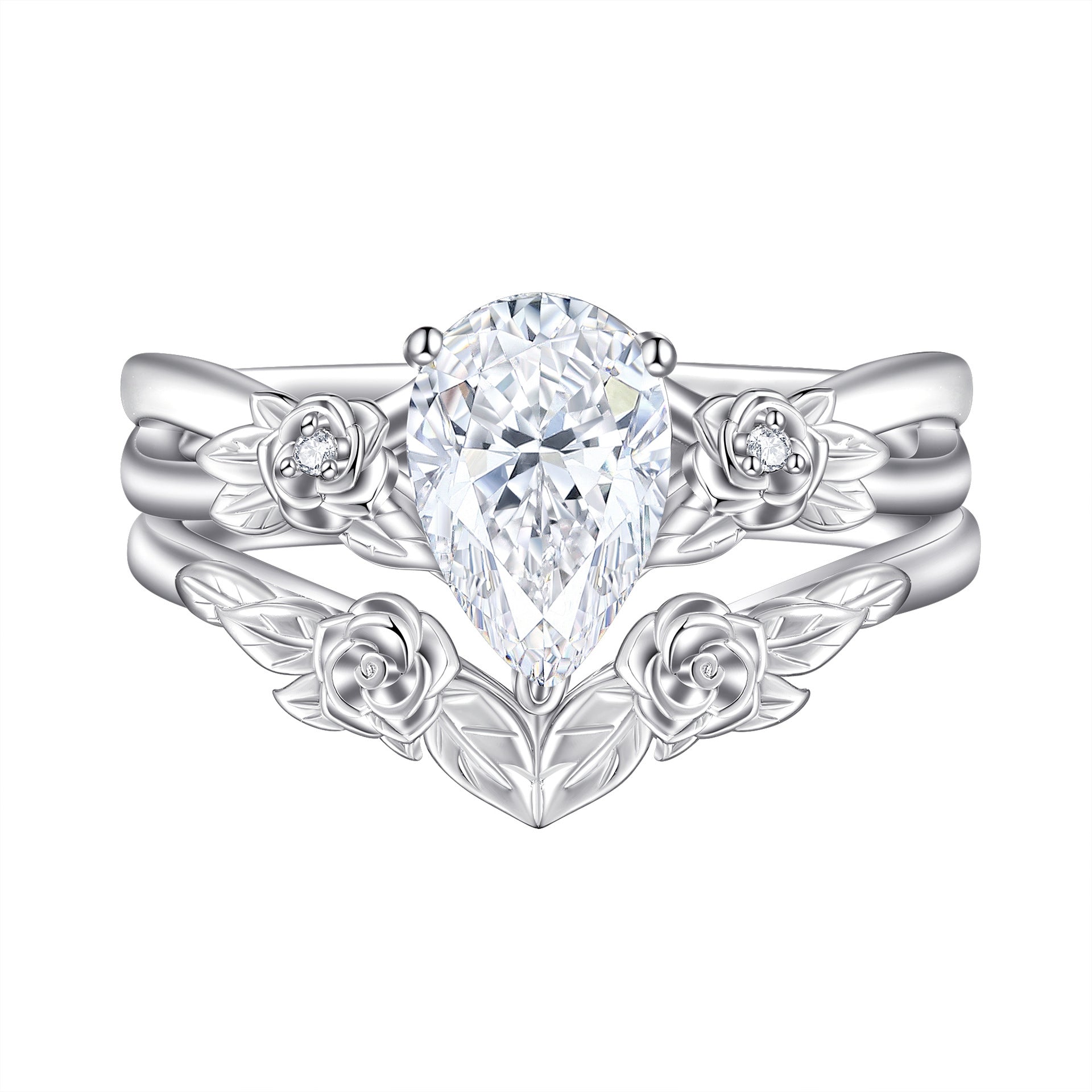 Damen Krone Ring mit funkelnden Zirkonia-Steinen Shop Nory