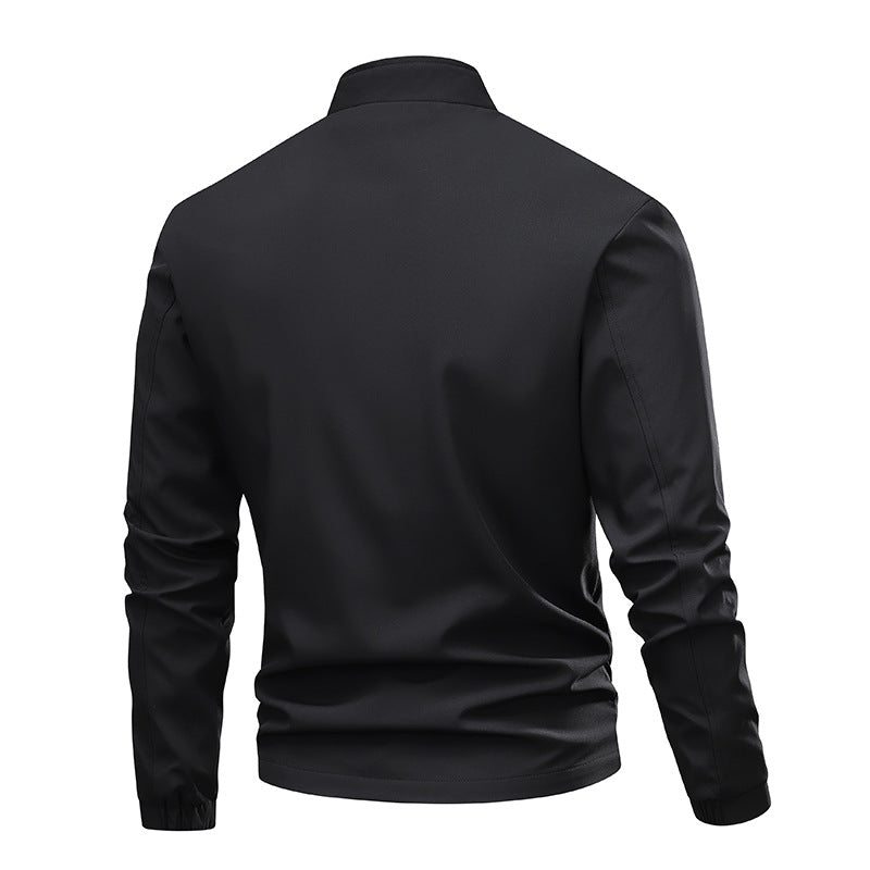 Herren Minimalistische Softshell-Bomberjacke mit Stehkragen, elastischen Bündchen & durchgehendem Reißverschluss Shop Nory