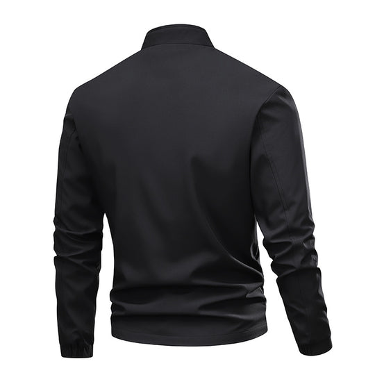 Herren Minimalistische Softshell-Bomberjacke mit Stehkragen, elastischen Bündchen & durchgehendem Reißverschluss Shop Nory