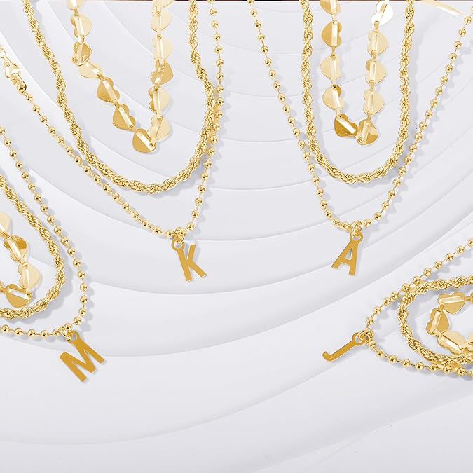 Damen Armband-Set mit filigranen Herz- und Initialanhängern Shop Nory